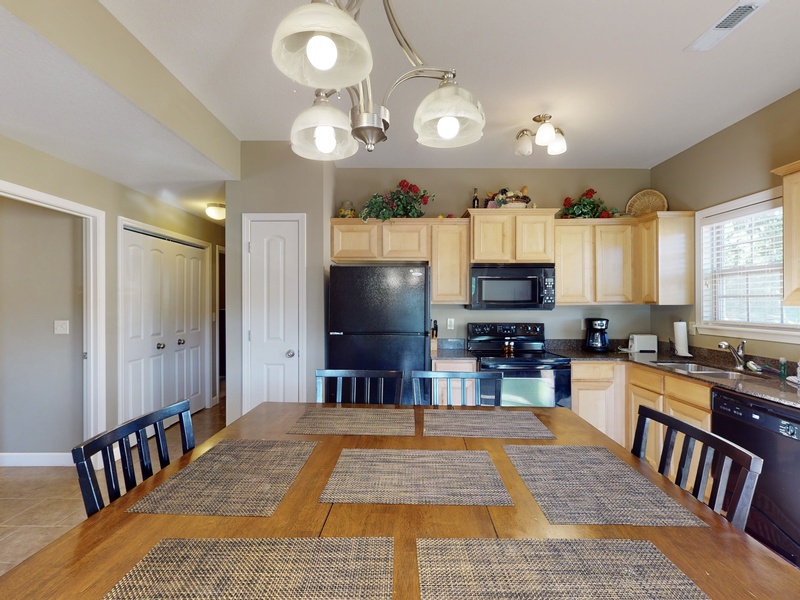 Dining area and kitchen