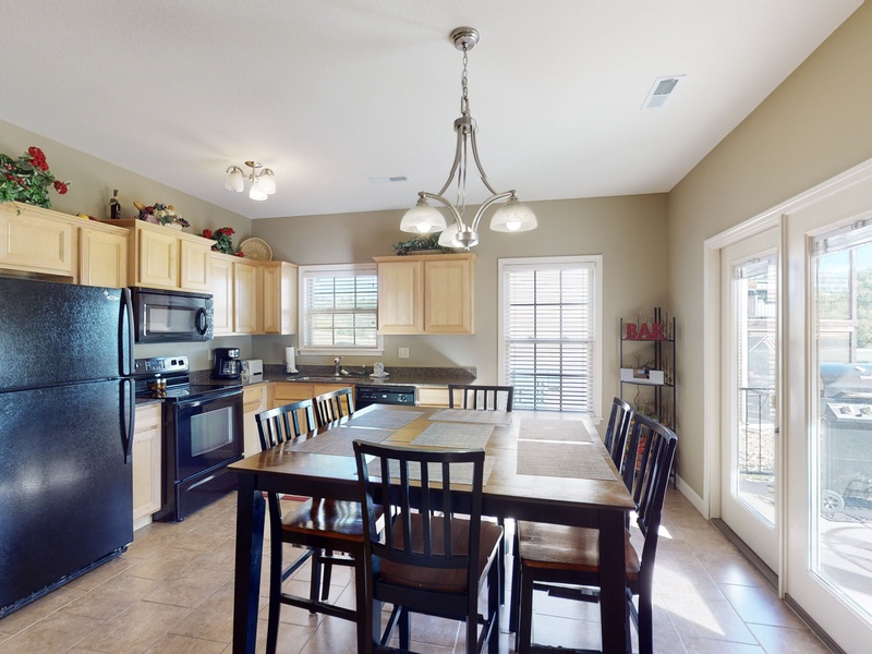 Dining area and kitchen