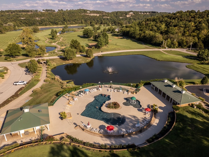 Aerial view of the pool