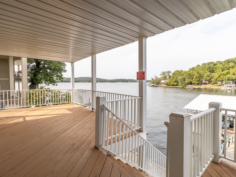 VIEW OF LAKE FROM LOWER LEVEL DECK