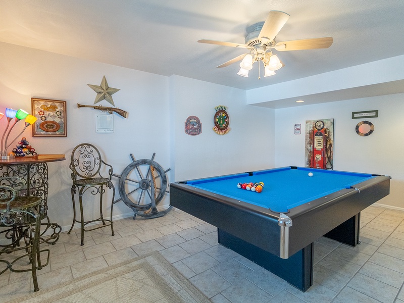 POOL TABLE ON THE LOWEST LEVEL