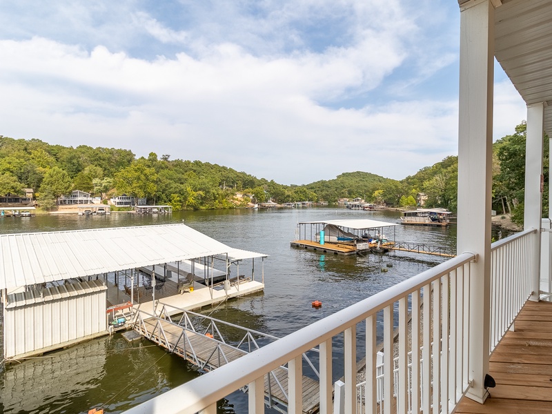 VIEW OF LAKE FROM LOWER LEVEL DECK