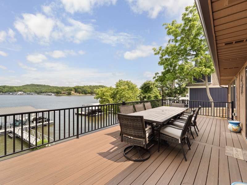 MAIN LEVEL DECK WITH LAKEVIEW