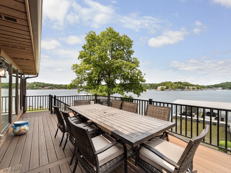 MAIN LEVEL DECK WITH LAKEVIEW