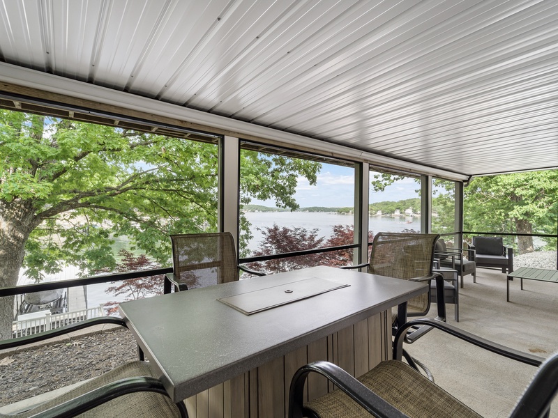 Lakeside screened in porch 