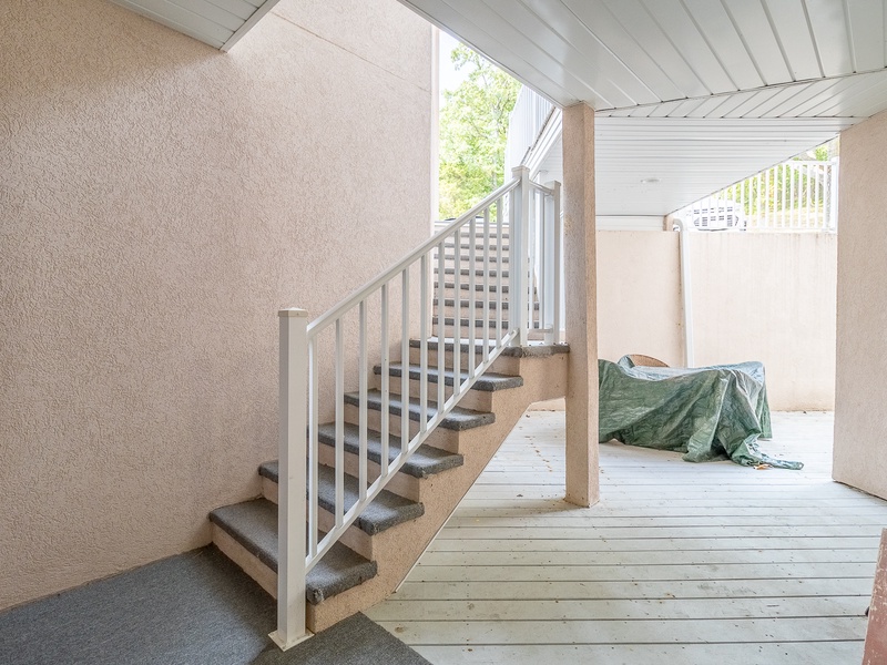 Stairs down from parking