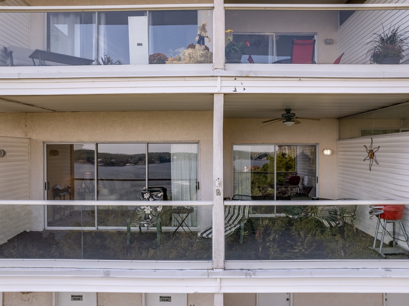 Aerial view of the back deck