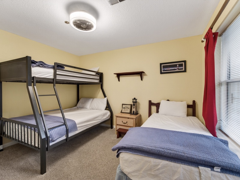 BEDROOM 2 - PYRAMID BUNK AND A TWIN BED