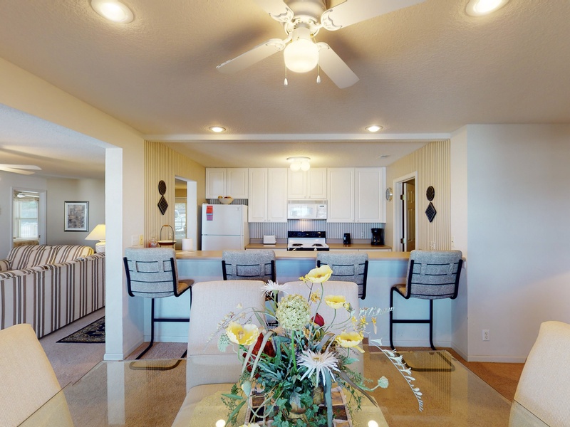 Dining area and kitchen