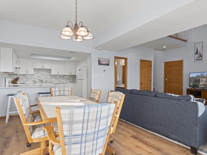 Dining area and kitchen