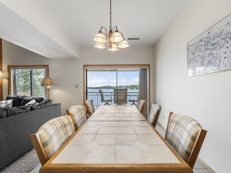 Dining area with lakeview