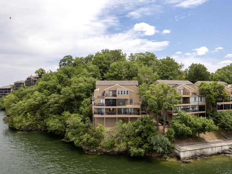 Aerial view of the back exterior
