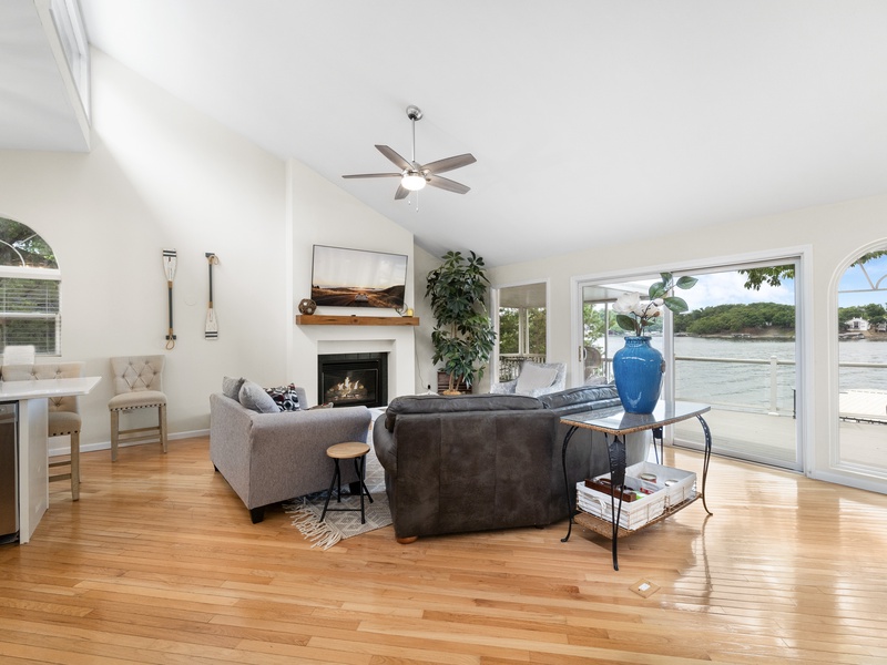 Lakeside living area upper level
