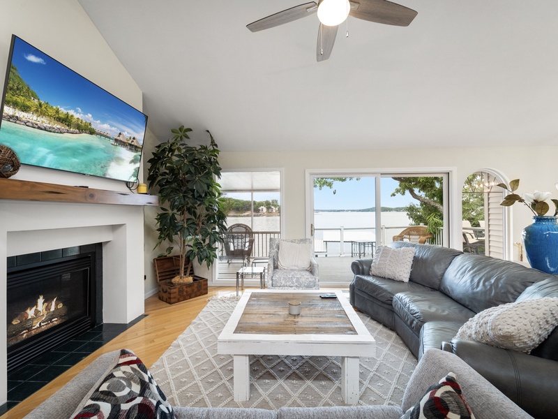 Lakeside living area upper level
