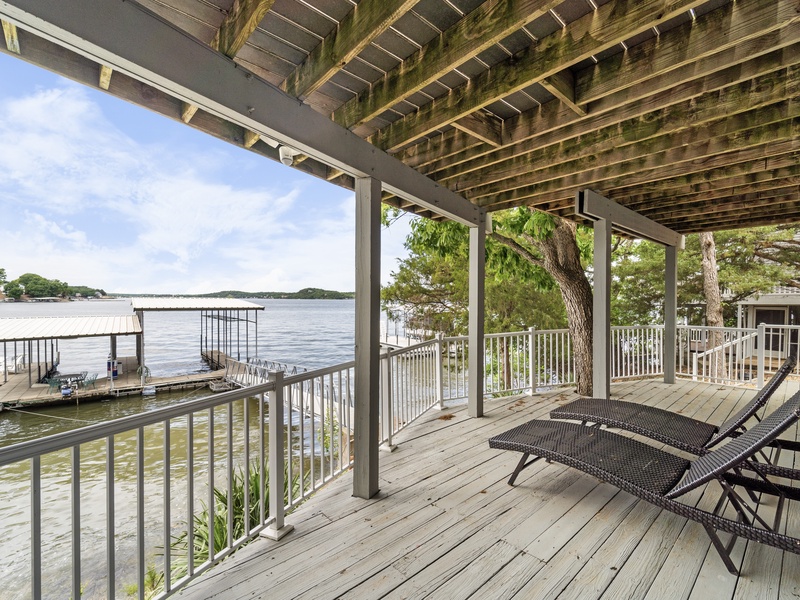 Lower level lakeside deck