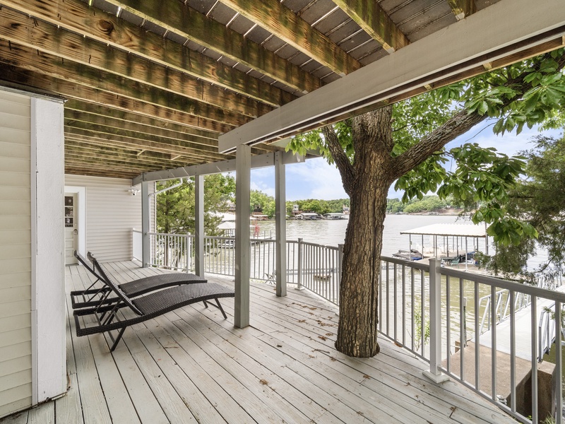 Lower level lakeside deck