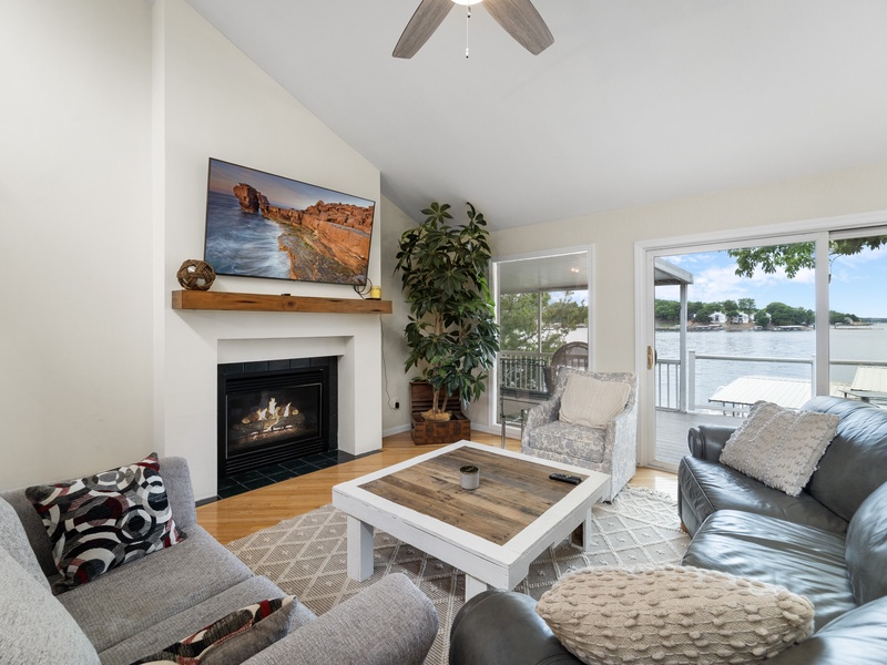 Lakeside living area upper level