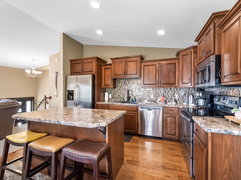 Kitchen on upper level