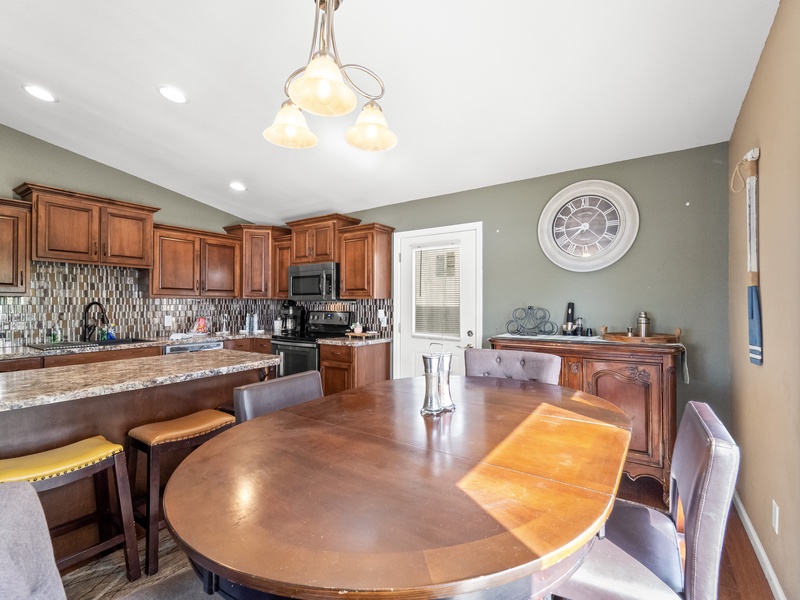 Dining area and kitchen