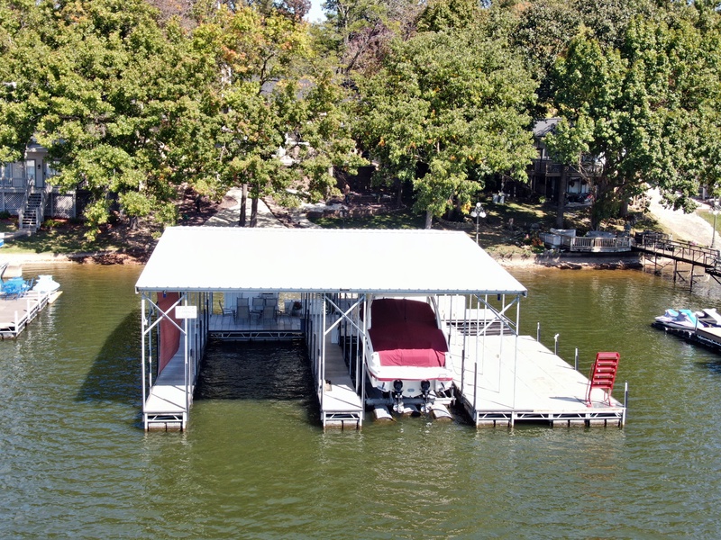 Aerial view of the back exterior