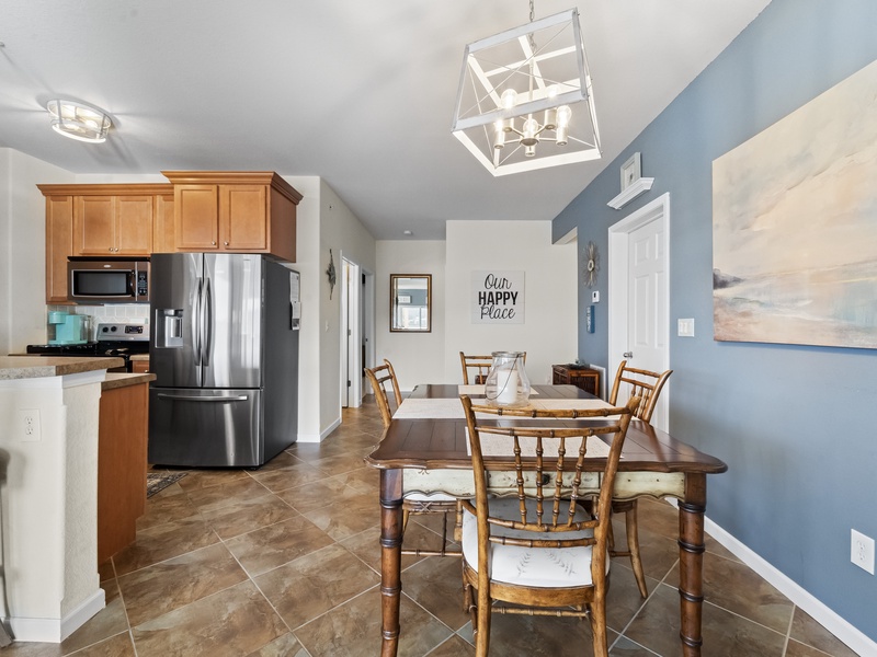 Dining area and kitchen