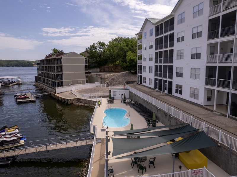 AERIAL VIEW OF THE LAKESIDE POOL
