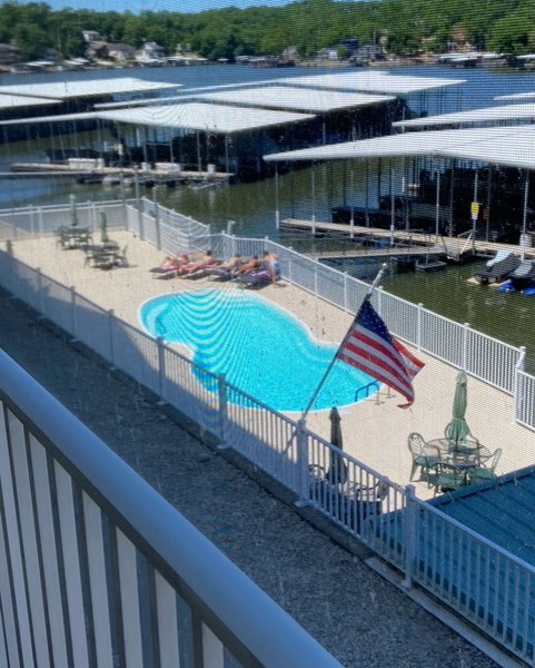 View of the pool from the condo