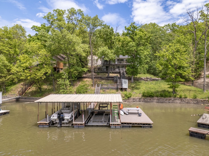 The dock and house
