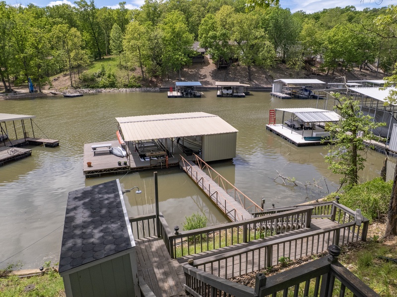 View of dock from the deck