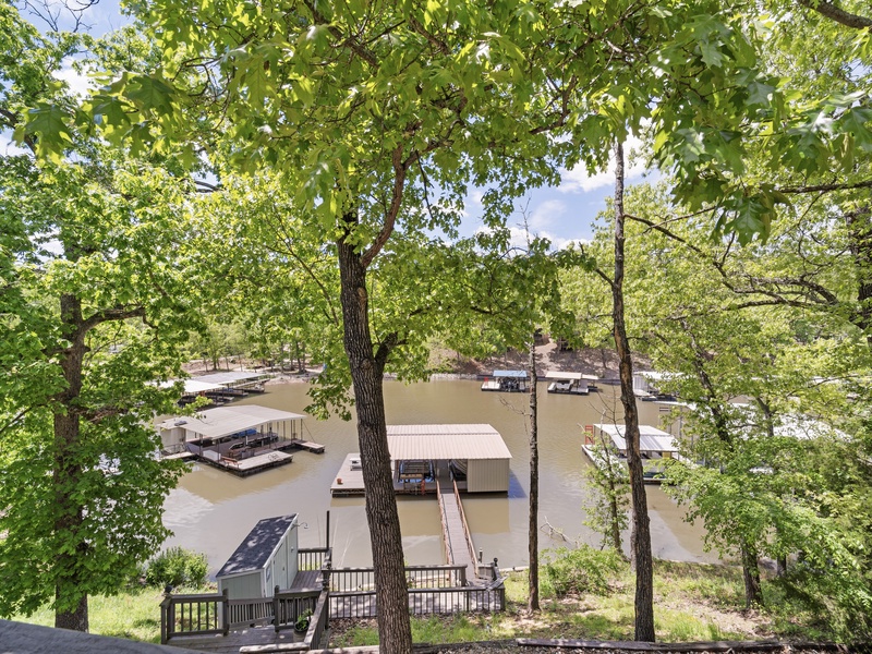 View of the dock from the back deck