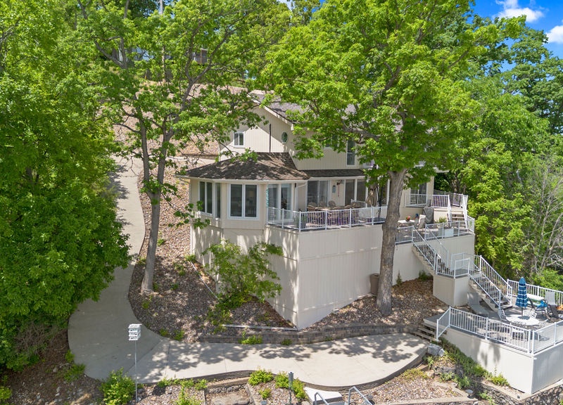 Aerial view of the house