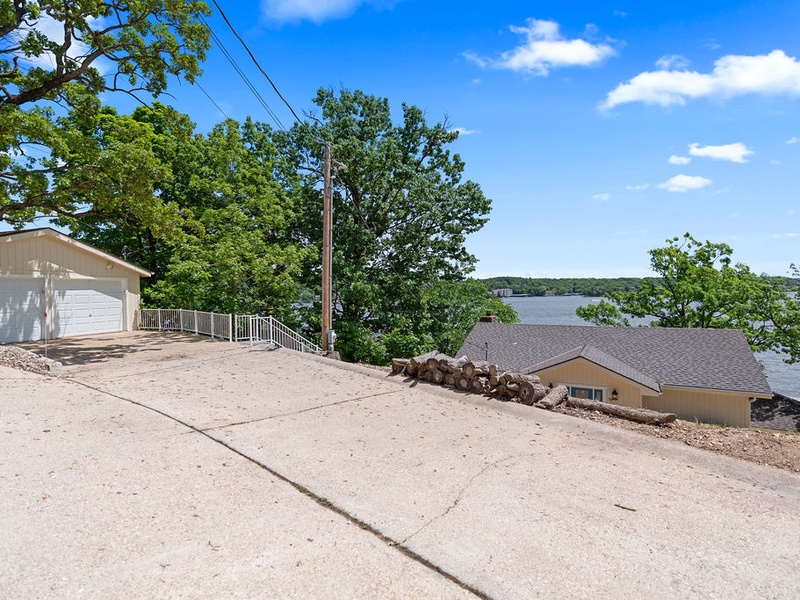 Driveway down to the house