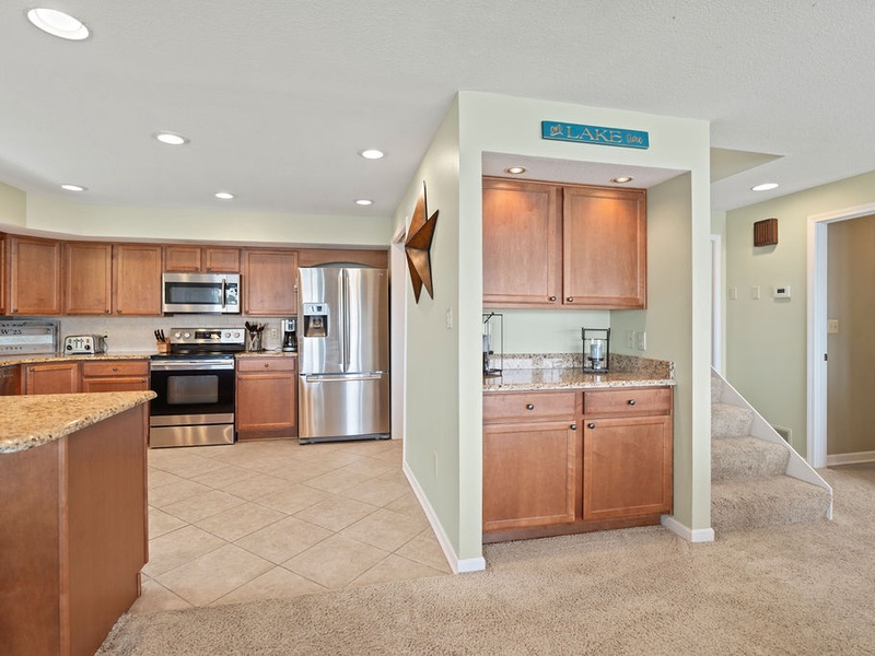 Kitchen and wet bar lower level