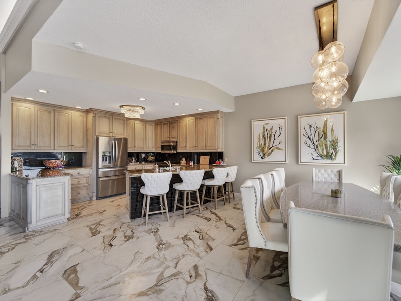 DINING AREA AND KITCHEN