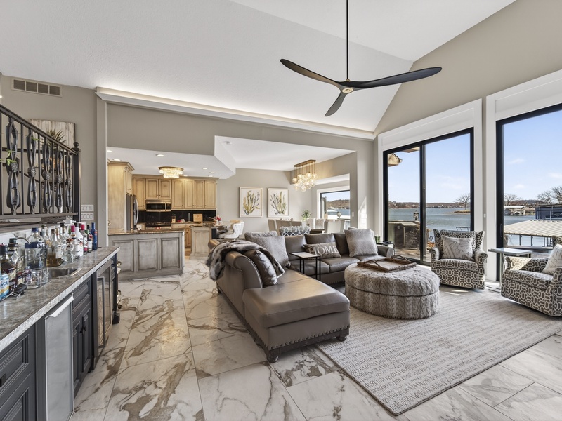 LIVING AREA AND WET BAR