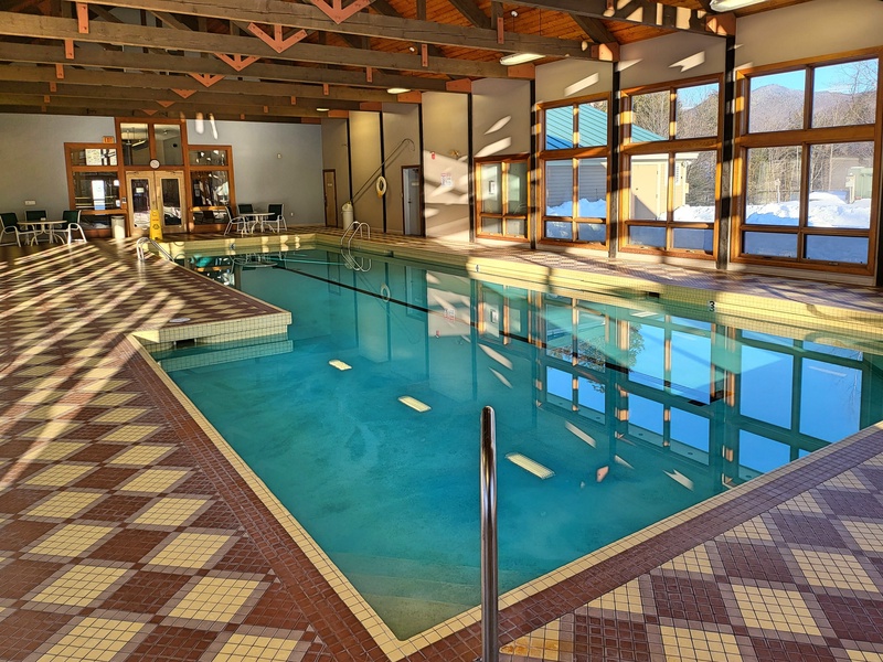 Pool with mountains