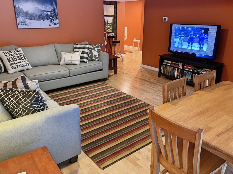 Comfortable seating and TV