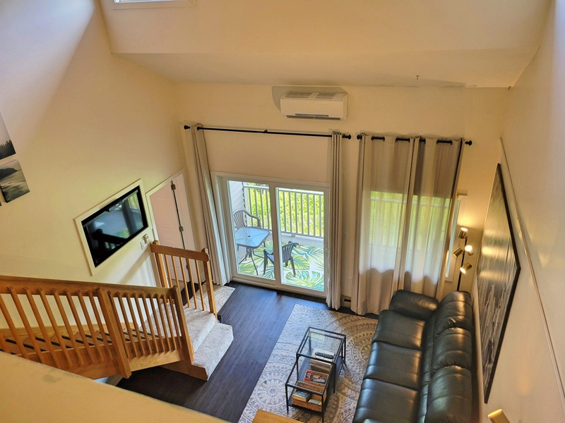 View from loft to living area