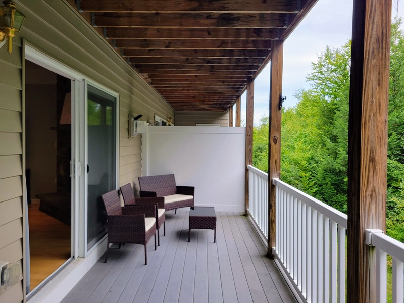 Back deck with living room slider