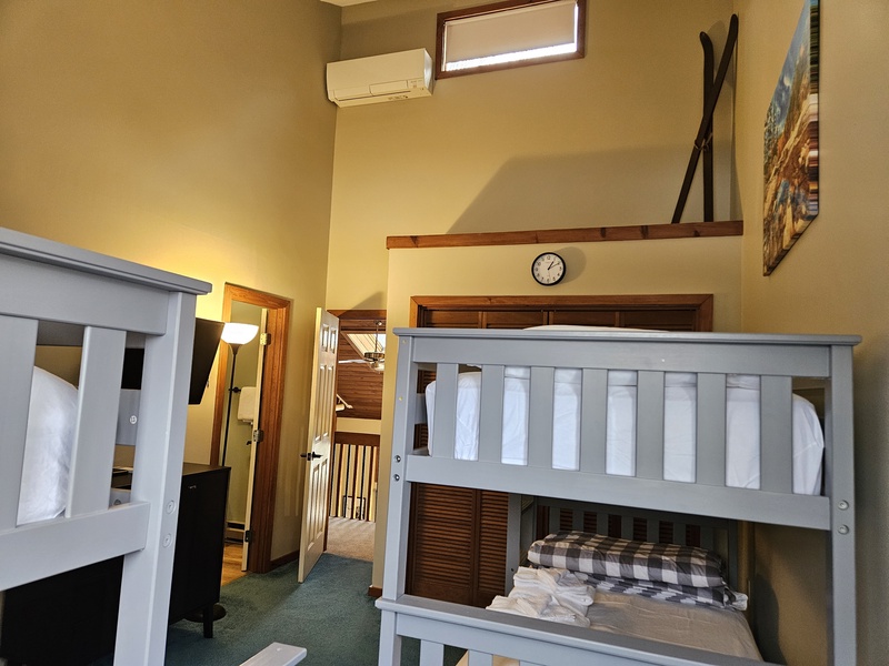Bunk room from window with AC