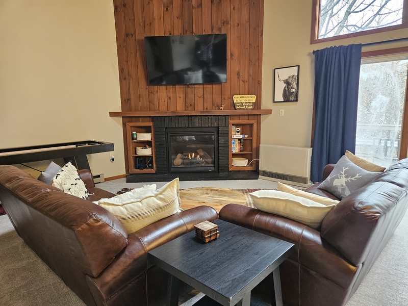 Enjoy a fire in the living area