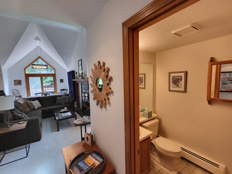 The Half Bath, located off the entry-living area.