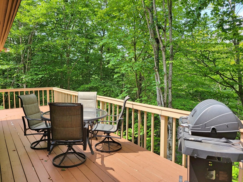 Deck with seating and grill