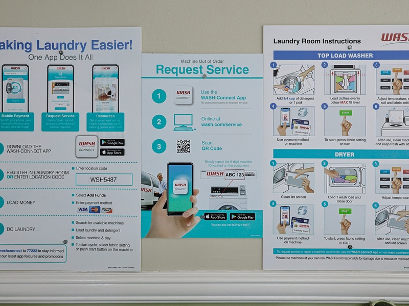 No coins necessary at the laundry rooms you just purchase a wash card