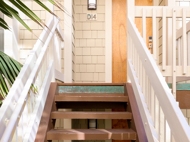 Entrance to D14 which is an upper level cottage at North Coast Village