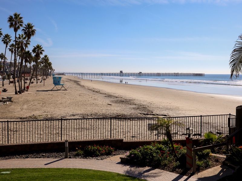 View of the beach and pier from your balcony