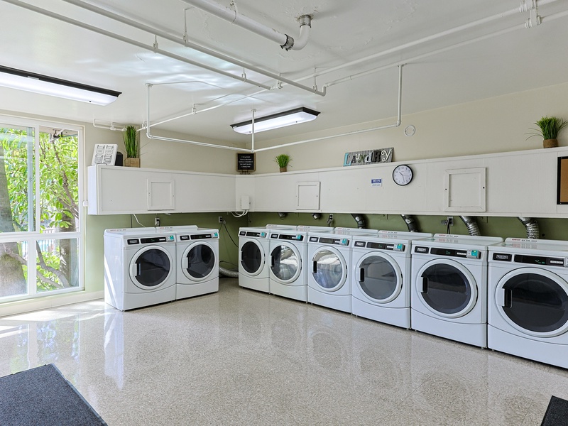 Five laundry rooms are located around the complex