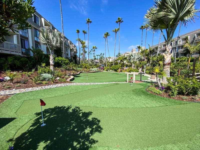 Check out some putters from the patrol station and enjoy the putting green