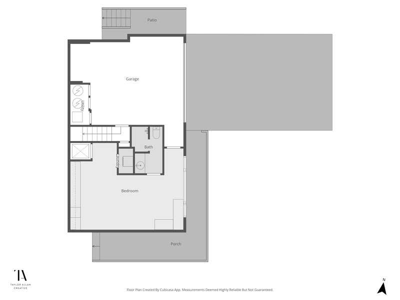 Guest bedroom off of the garage