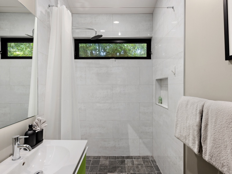 Guest bath with walk in shower.